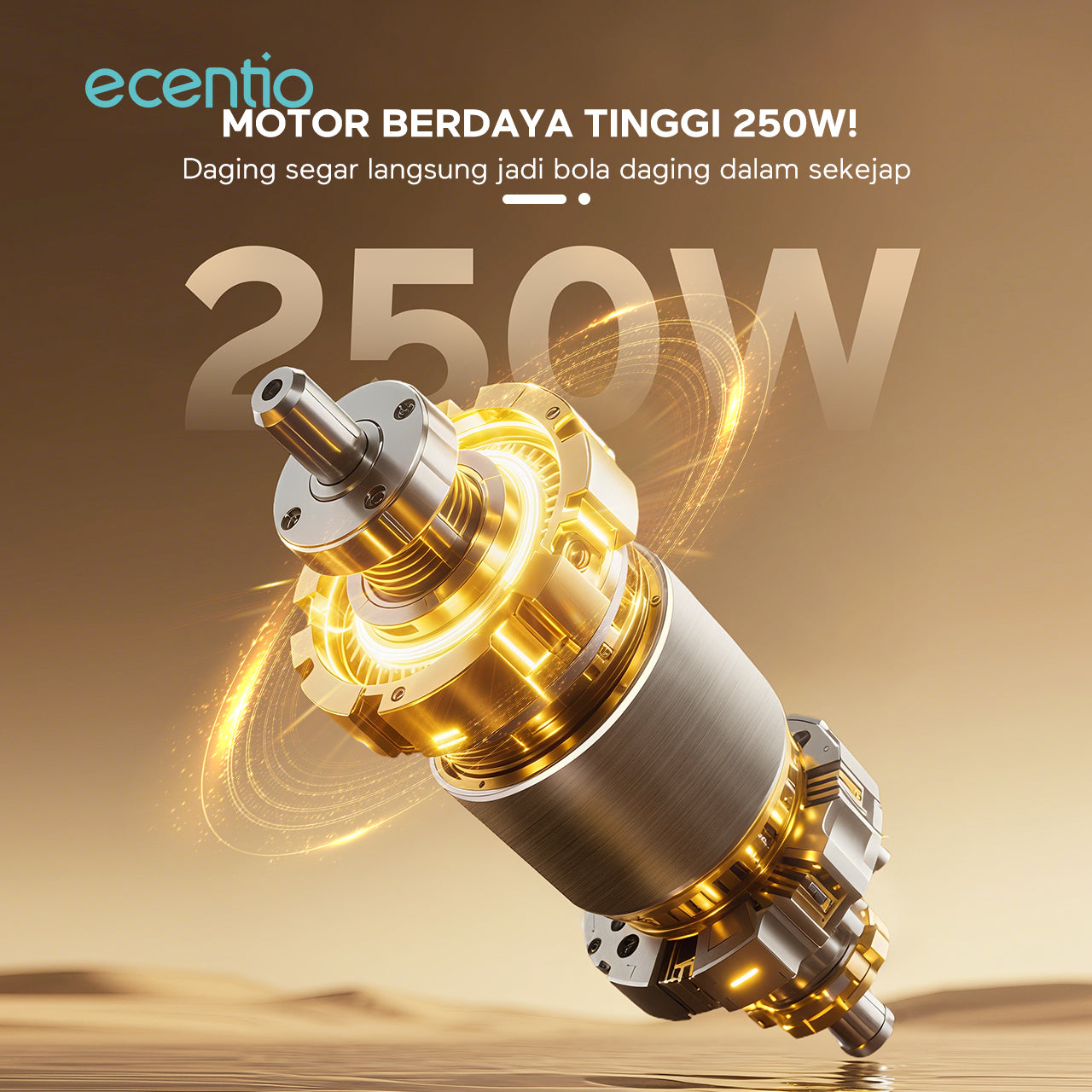 【ecentio Super Chopper 2L Series】Blender Daging 250W 6 Pisau Stainless 304 Multifungsi — Giling Daging, Bumbu, Sayur & Es