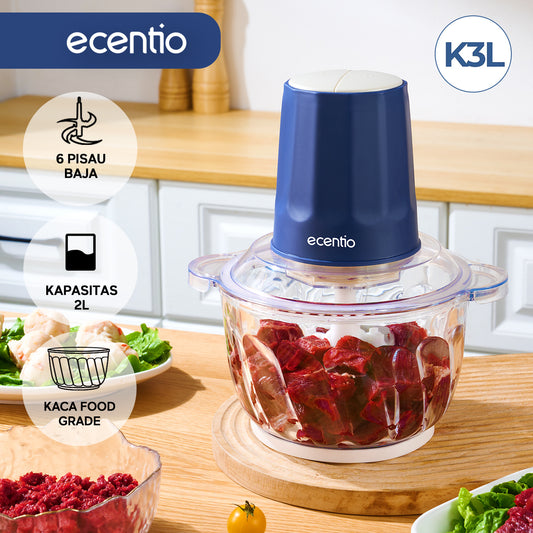 ecentio Food Processor Kaca 2L — Giling Sekali, Beres Semua!