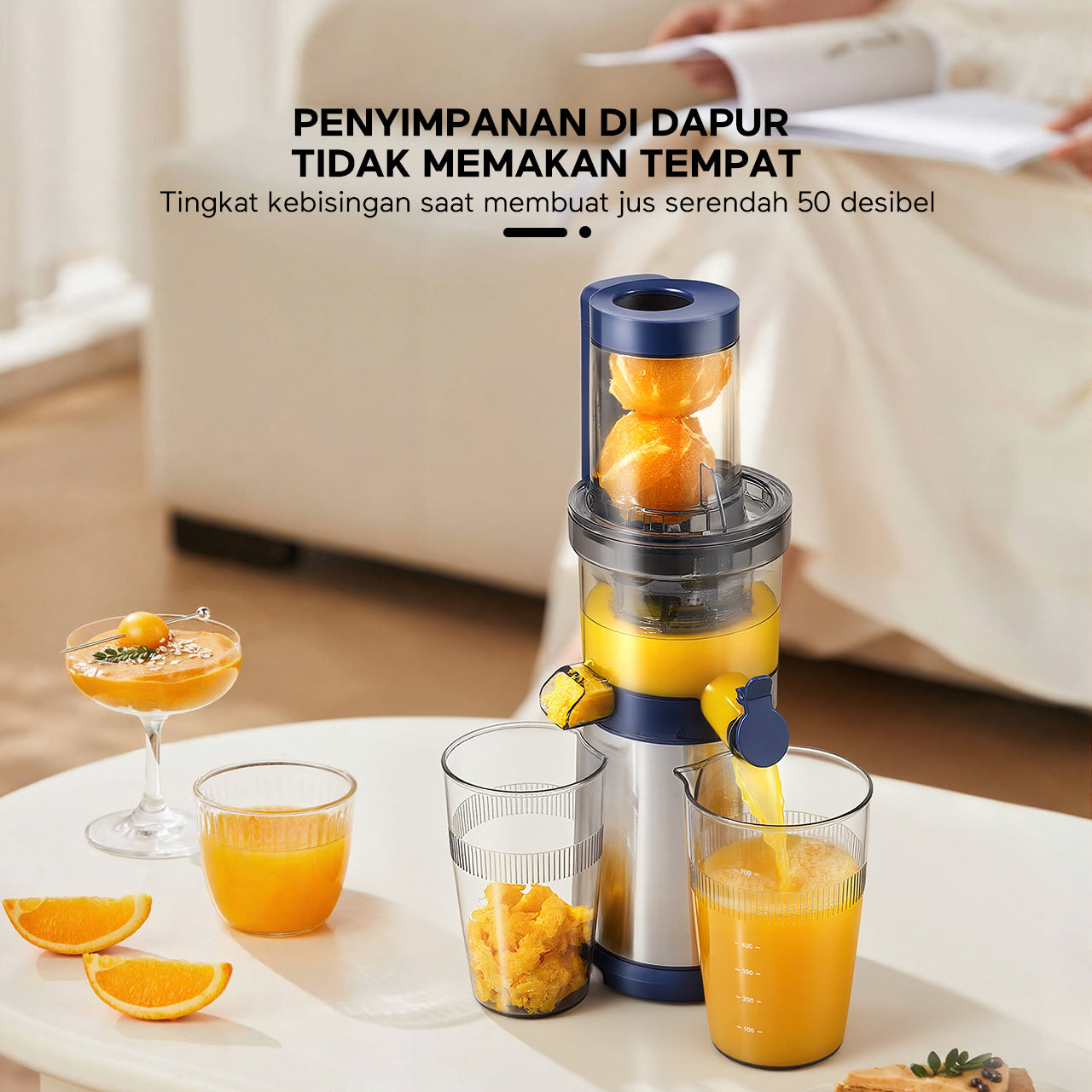 ecentio slow juicer portable 79mm caliber multifungsi blender tanpa ampas bear 700ML+600ML 180W blender fruit juice machine