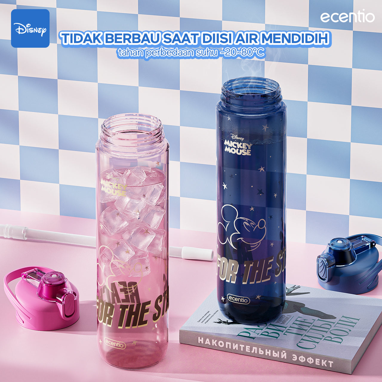 Botol Minum Anak Disney Mickey 1L BPA Free | Anti Bocor, Aman Food Grade, Desain Lucu, Cocok Sekolah & Main