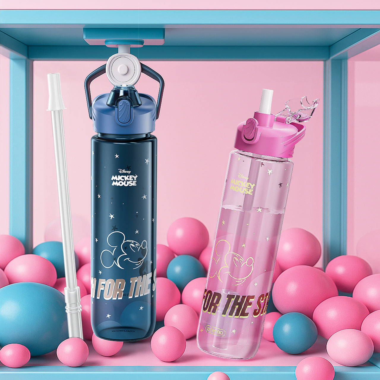 Botol Minum Anak Disney Mickey 1L BPA Free | Anti Bocor, Aman Food Grade, Desain Lucu, Cocok Sekolah & Main