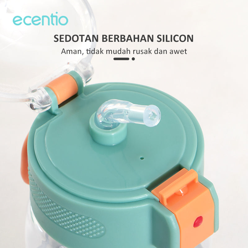 ecentio lunch box set 1000ml anak dan botol minum anti bocor bpa free