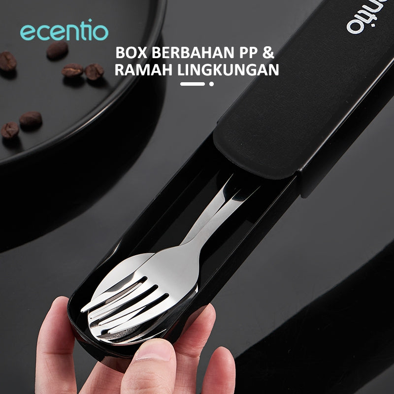 ecentio lunch box set 1000ml kotak Makan Botol lunch box set tas botol airStainless Steel Sumpit Sendok Grapu Set