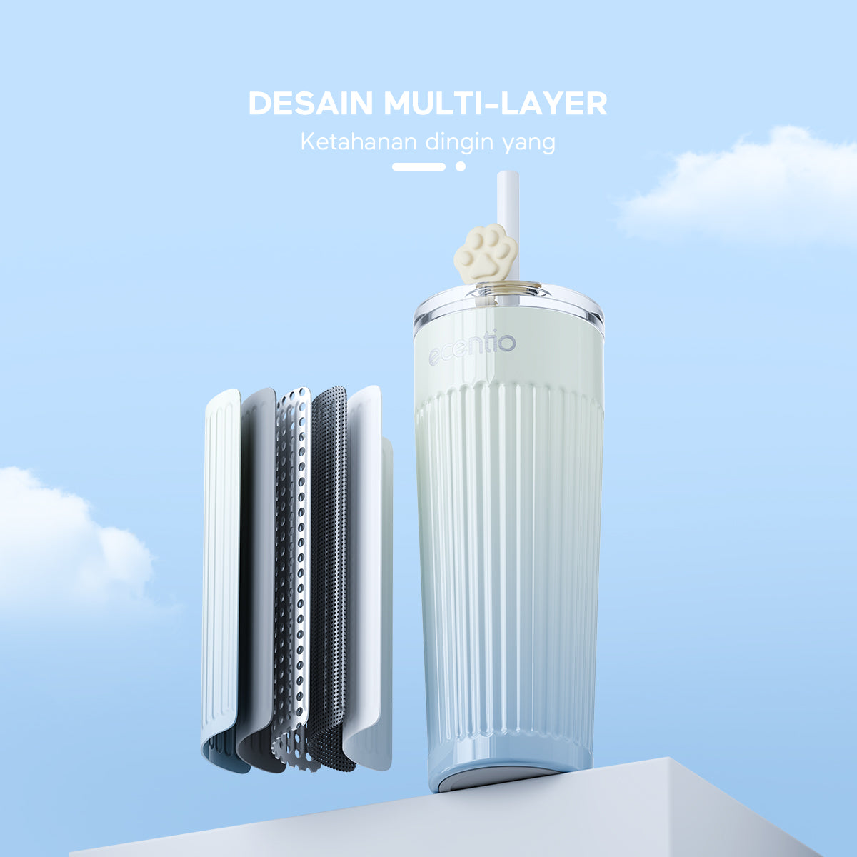 ecentio Botol Minum tumbler coffee Aurora seri Bottle 500ml - ecentio