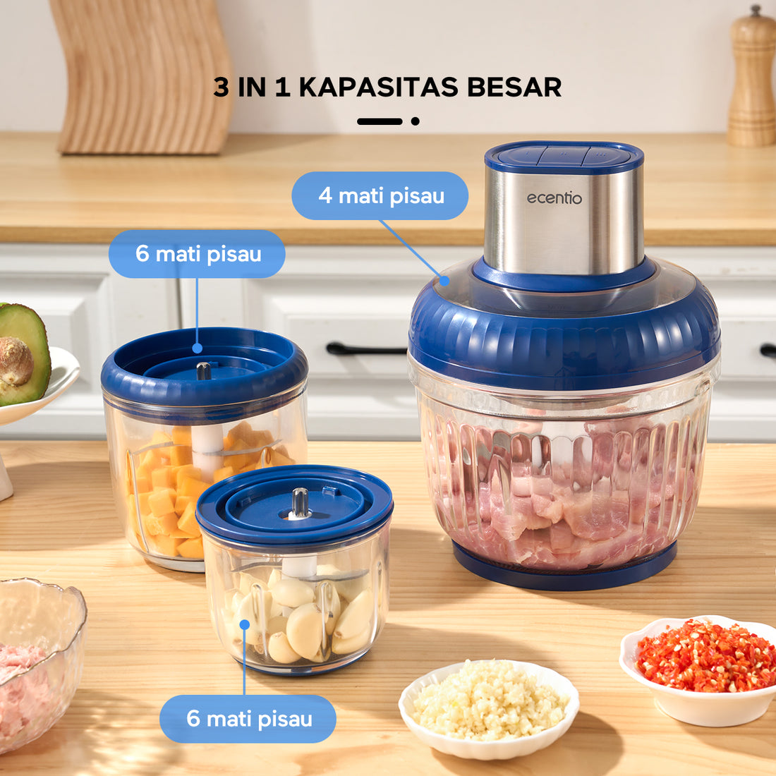 Ecentio 3 in 1 Kaca Chopper Blender: Inovasi Dapur yang Wajib Dimiliki