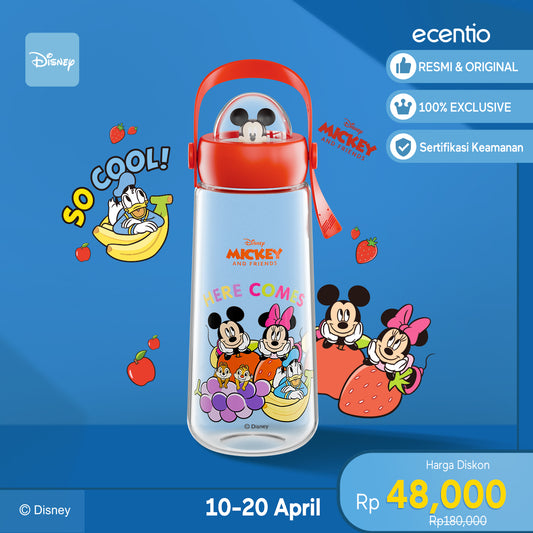 Pemesanan Awal!🌟【Original】ecentio 650ml botol air minum Disney Micky Sport botol Anakanak