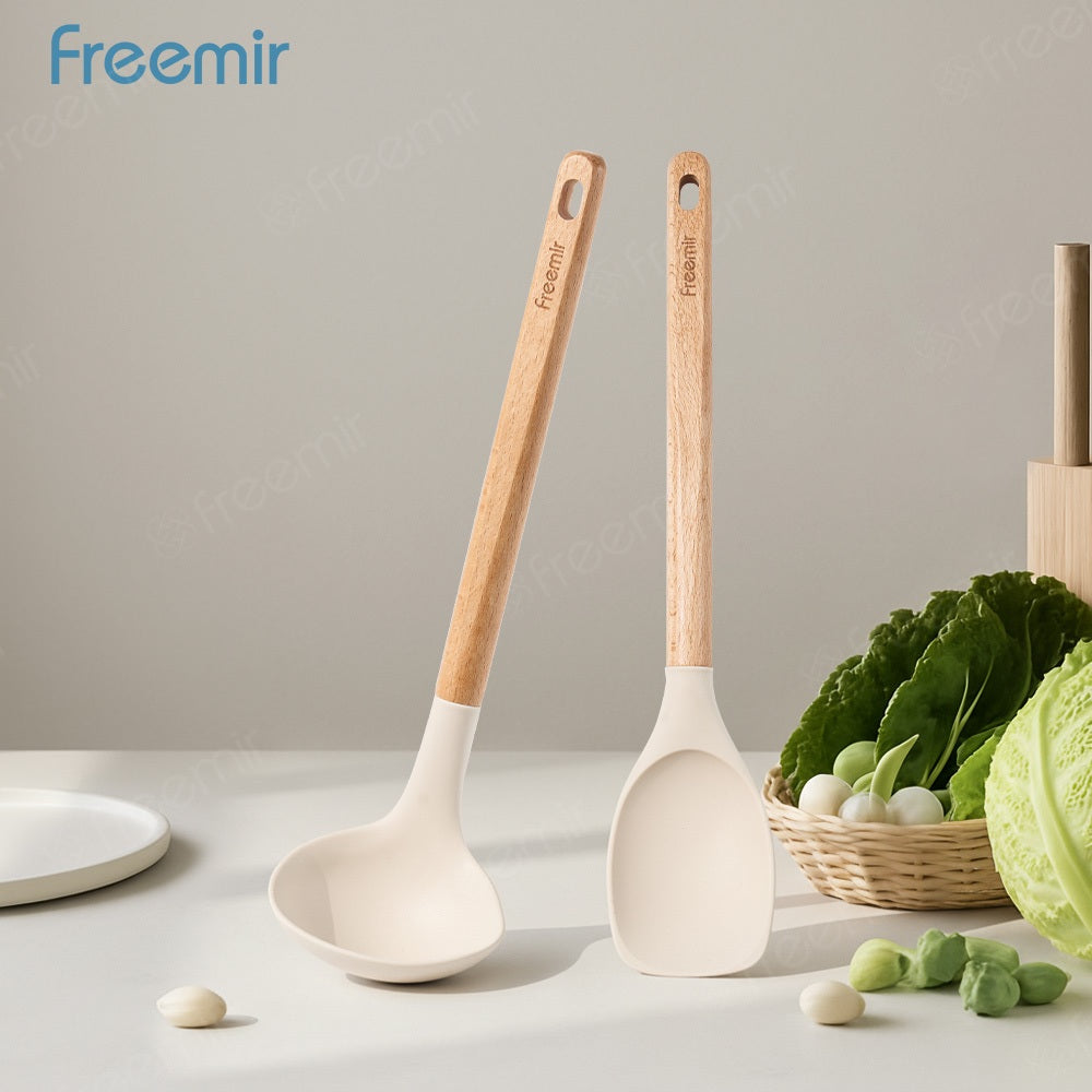 ecentio Ramadhan Kitchen Gift Set — Set Kotak Makan Anti Bocor 7pcs + Alat Penumbuk Bawang + Wajan Anti Lengket 16cm + Spatula & Sendok Silikon