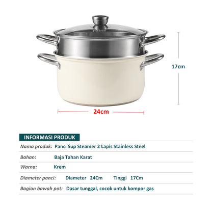ecentio x Freemir Healthy Cooking Set — Steamer 24cm / Chopper 250ml/Lunch Box set/Botol Aluminium 750ml