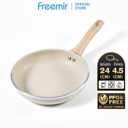 ecentio x Freemir Beige Kitchen Set — Wajan 24cm / Chopper 250ml/Lunch Box set/Botol Aluminium 750ml