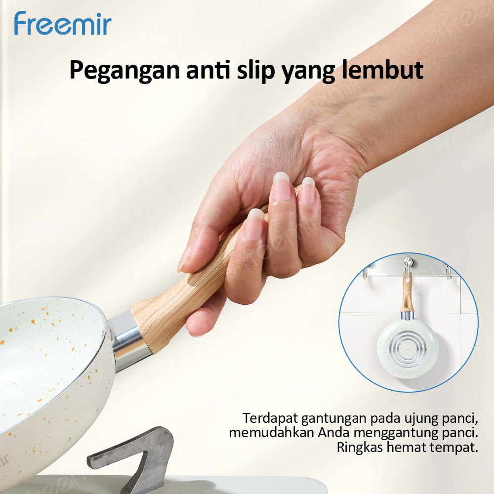 ecentio Ramadhan Kitchen Gift Set — Set Kotak Makan Anti Bocor 7pcs + Alat Penumbuk Bawang + Wajan Anti Lengket 16cm + Spatula & Sendok Silikon