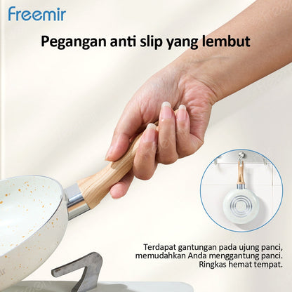 ecentio Ramadhan Kitchen Gift Set — Set Kotak Makan Anti Bocor 7pcs + Alat Penumbuk Bawang + Wajan Anti Lengket 16cm + Spatula & Sendok Silikon