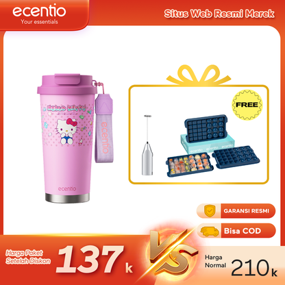 【Buy 1 get 3】ecentio Premium Cooling Gift Set- tumbler minum premium tahan dingin 24 jam botol stainless 316 portable tumblr 530ml and Ice Tray 32 Grid