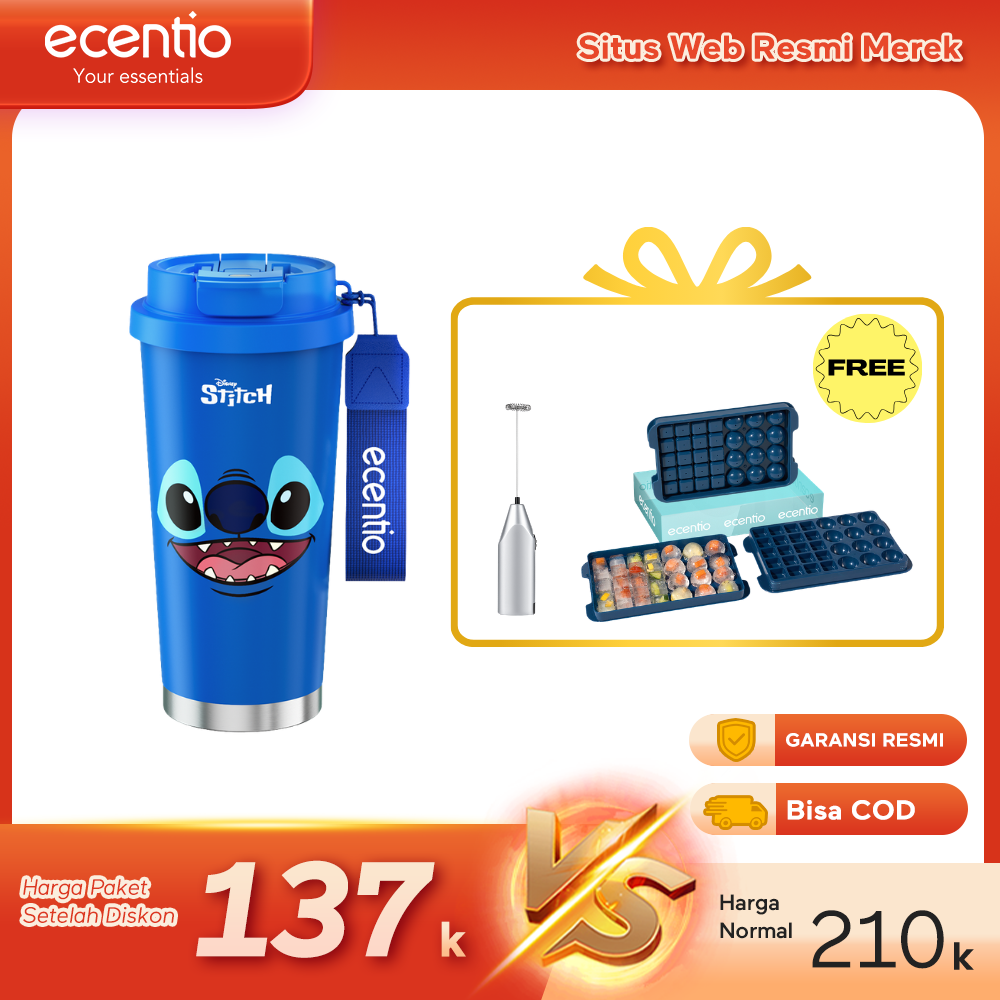 【Buy 1 get 3】ecentio Premium Cooling Gift Set- tumbler minum premium tahan dingin 24 jam botol stainless 316 portable tumblr 530ml and Ice Tray 32 Grid