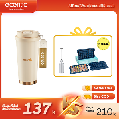 【Buy 1 get 3】ecentio Premium Cooling Gift Set- tumbler minum premium tahan dingin 24 jam botol stainless 316 portable tumblr 530ml and Ice Tray 32 Grid