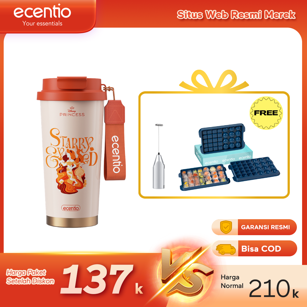 【Buy 1 get 3】ecentio Premium Cooling Gift Set- tumbler minum premium tahan dingin 24 jam botol stainless 316 portable tumblr 530ml and Ice Tray 32 Grid