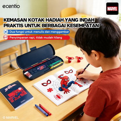 Pre-Order[Back To School] ecentio Kotak Makan Set anti tumpah lunch box anak 800ml free sendok botol minum lucu BPA Free Tas bekal