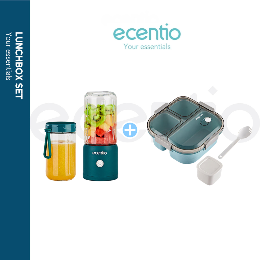 ecentio 8 mata pisau blender 2cup portable juicer + 1100ml Kotak Bekal