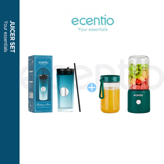 ecentio 8 mata pisau blender 2cup portable juicer +Ramadan Tumblr Gelas Kaca Perak Seri Radiant