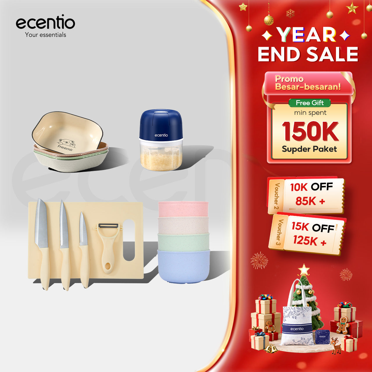 ecentio Christmas year end sale Kitchen Bundle — Super Value Set Paket Peralatan Dapur 15-in-1