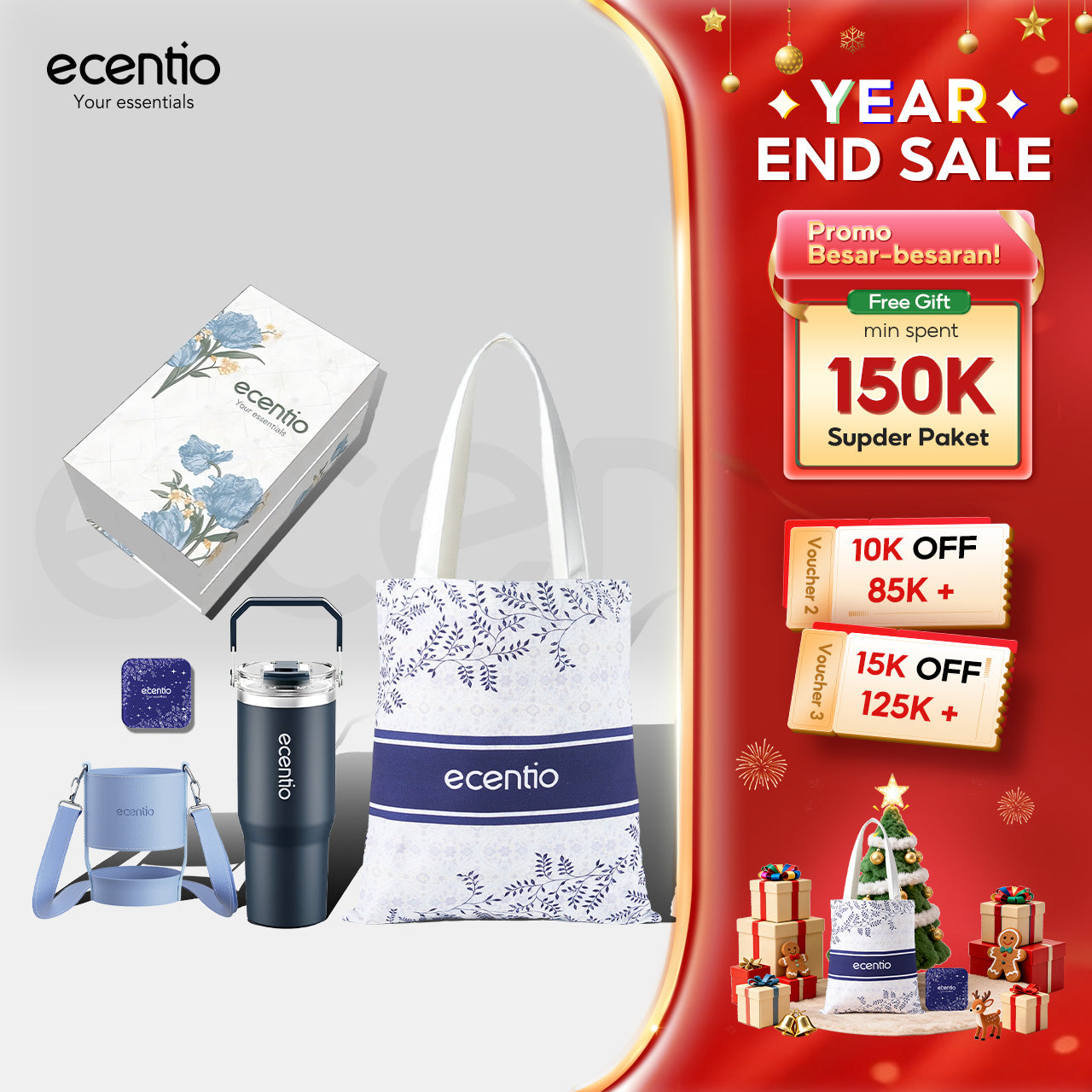 ecentio Premium Stainless Steel Tumbler Gift Set Year end sale Edisi Hadiah Ramadan
