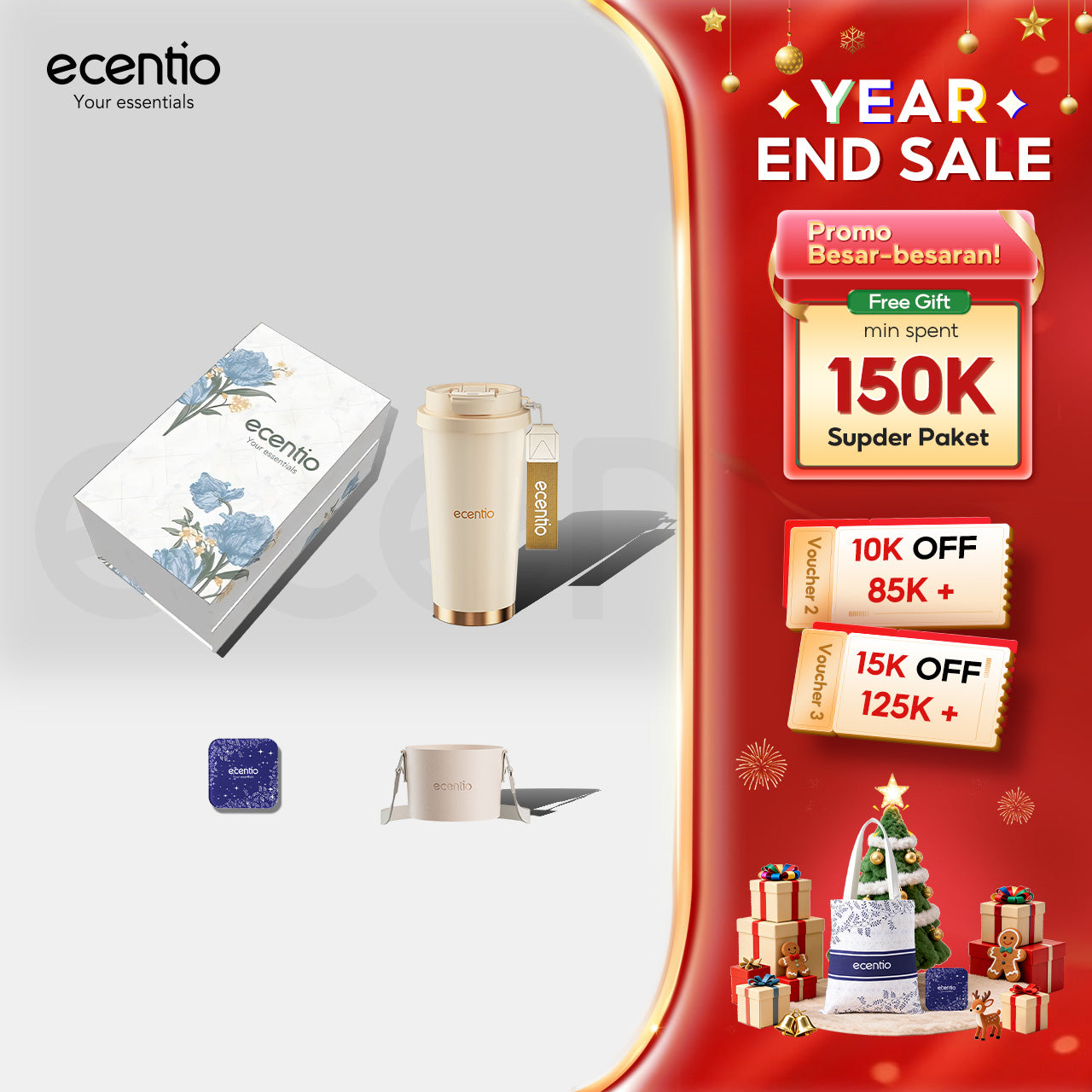 ecentio Premium Stainless Steel Tumbler Gift Set Year end sale Edisi Hadiah Ramadan
