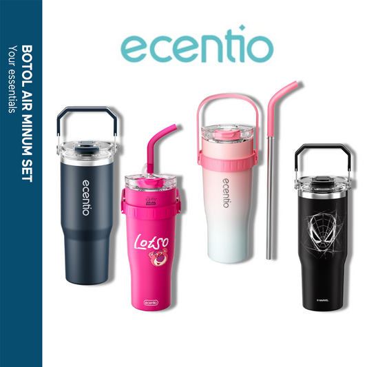 【🌟Pre-Order】【Beli 2 Diskon 10%】ecentio Tumbler Stainless Steel Botol Minum Besar 900ml-1.2L - Pilihan Disney Lotso & Spider-Man, Tahan Dingin 24 Jam, Bebas BPA