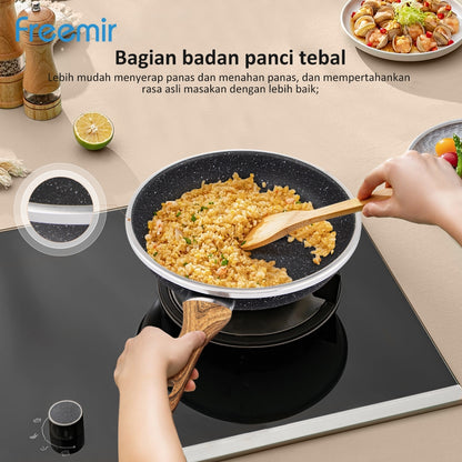ecentio x Freemir Kitchen Combo Set -Frying Pan 24cm/ Chopper 250ml/Lunch Box set/Botol Aluminium 750ml