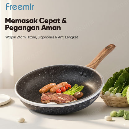 ecentio x Freemir Kitchen Combo Set -Frying Pan 24cm/ Chopper 250ml/Lunch Box set/Botol Aluminium 750ml