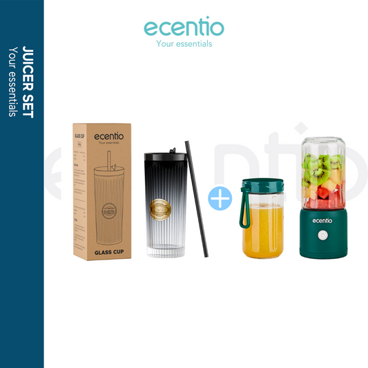 ecentio 8 mata pisau blender 2cup portable juicer +Ramadan Tumblr Gelas Kaca Perak Seri Radiant