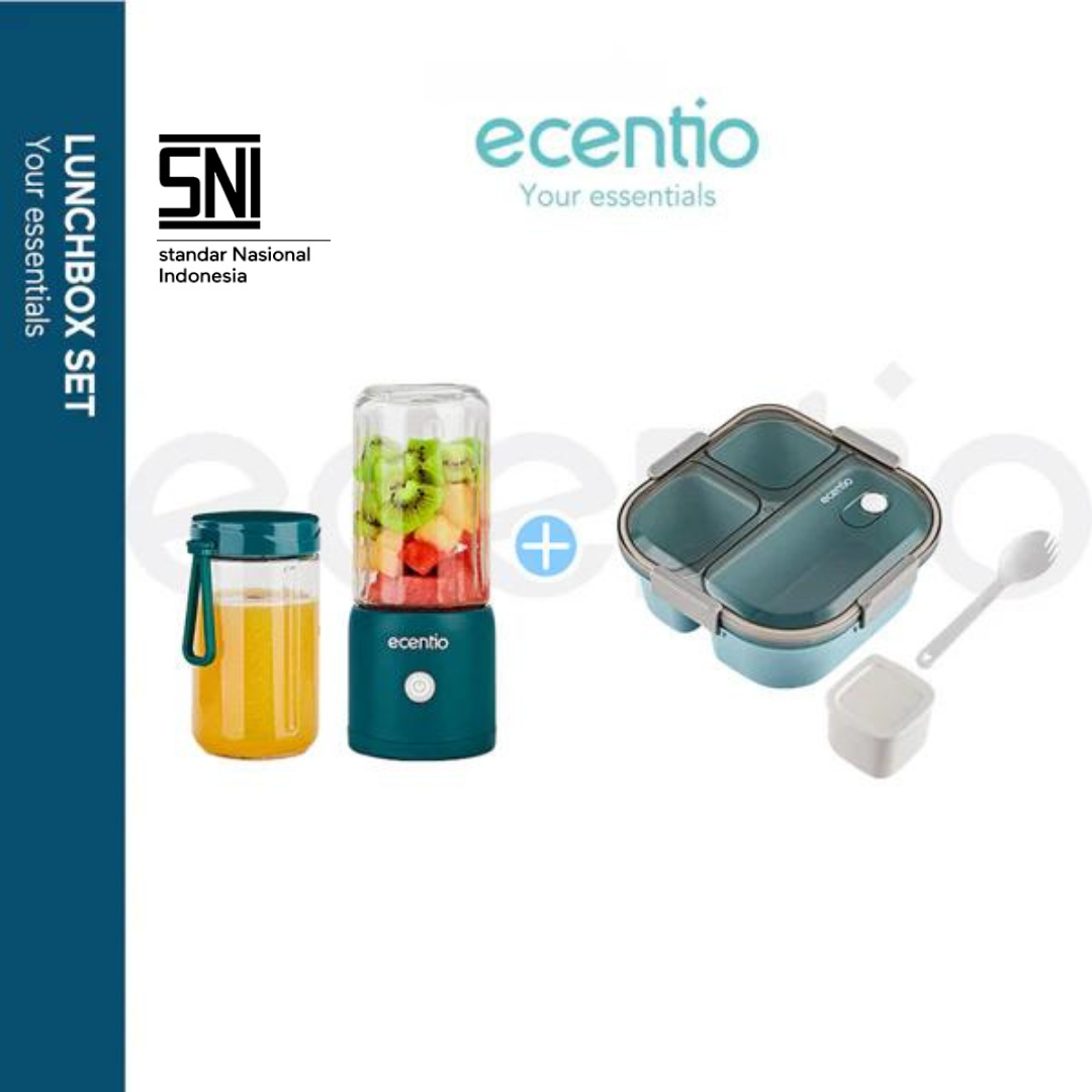 ecentio 8 mata pisau blender 2cup portable juicer + 1100ml Kotak Bekal