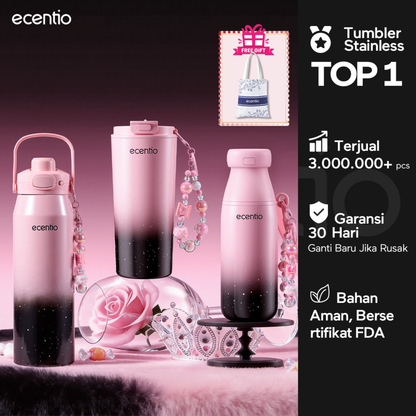 【Free gift】ecentio Tumbler Stainless BLACKPINK Portable Botol Minum Aesthetic Anti Bocor 510ml 530ml 1000ml Dingin Tahan Lama 24 Jam Hangat hingga 14 Jam Starry Gradient Series untuk Harian Kantor Sekolah