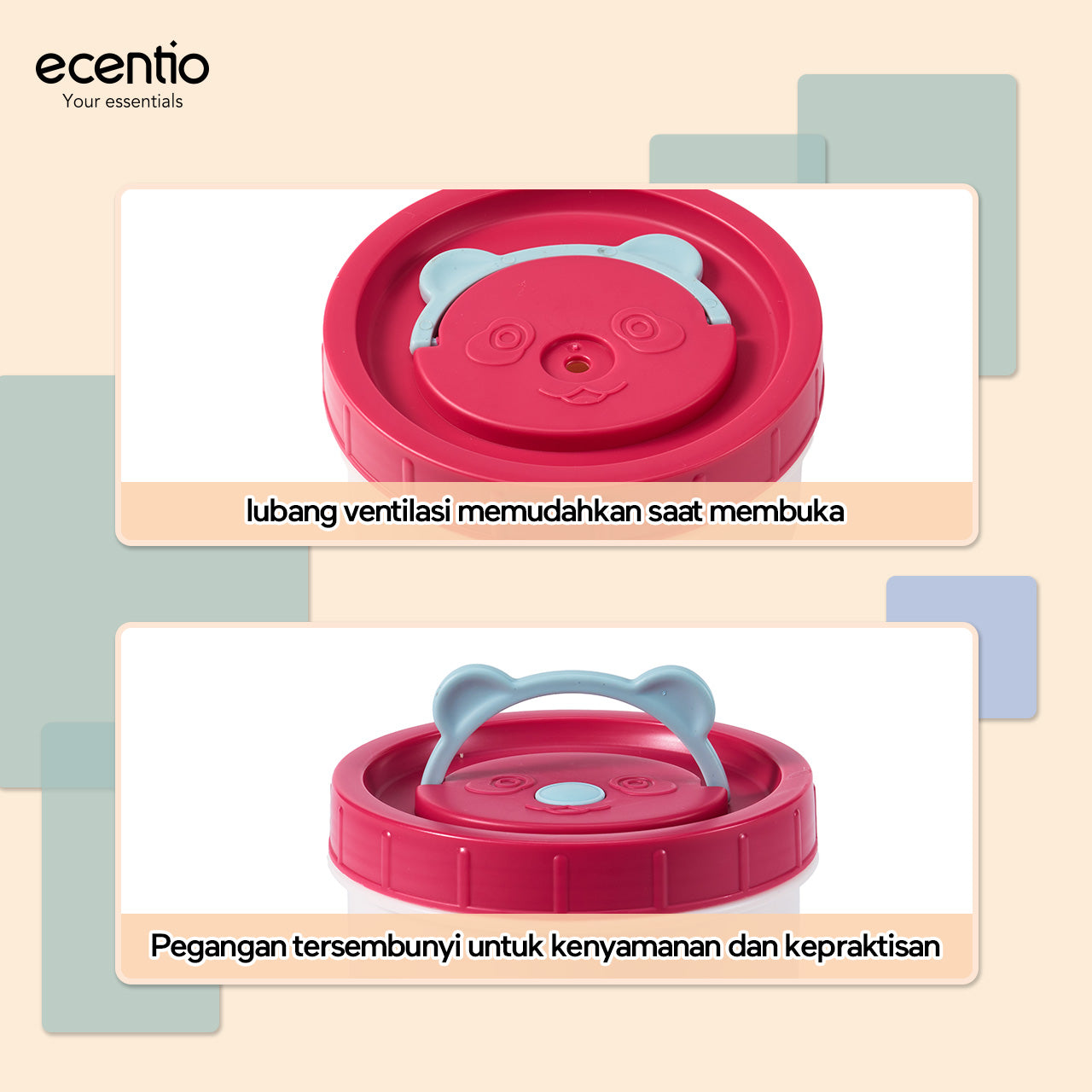 Pre- order ecentio Kotak Makan Lunch Box Set 3PCS 304 Stainless Steel Anti Bocor Anti Tumpah Bento Box Sekat Makanan dengan Tas Bekal Free Sendok BPA Free