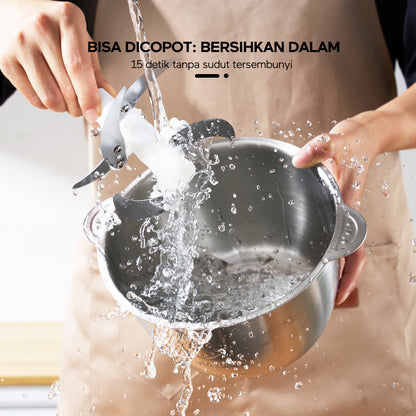 ecentio Chopper Stainless Blender Multifungsi 2L 6 Mata Pisau 2 Mode Presis IFood Grade Garansi 1 Tahun