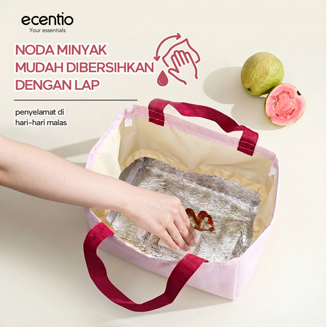 ecentio Lunch Box Anti Tumpah 1200ML + Botol Minum 500ML BPA Free Tempat Bekal Makan Anak Sekolah Kotak Makan Plastik Free Sendok & Kotak Saus Lunch Box Sekat Kedap Bocor Bekal Kerja