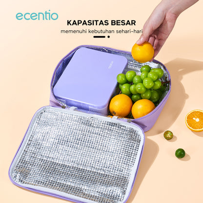 ecentio Rectangular lunch bag Tasmakan genggam kapasitas besar Ungu