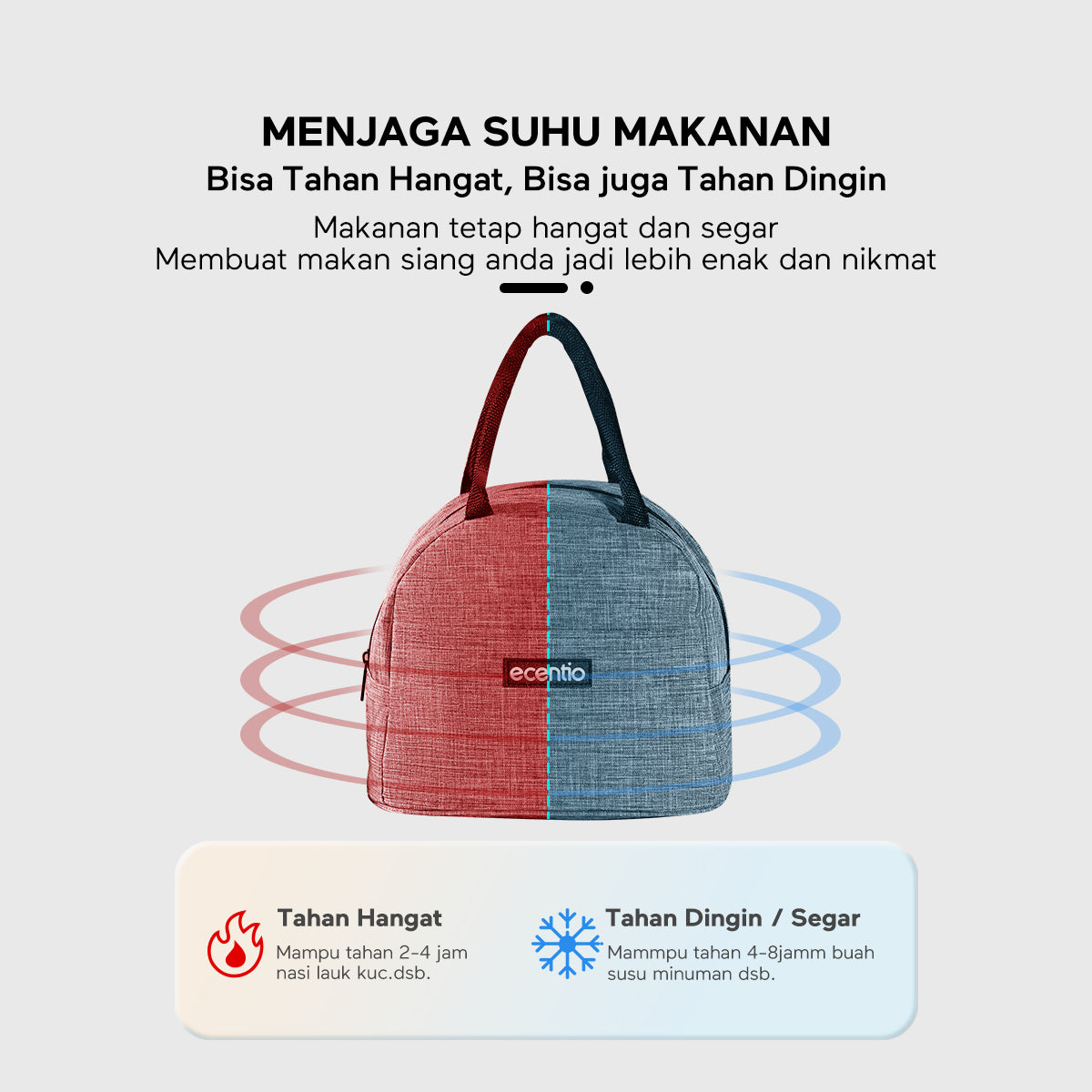 ecentio Tas Bekal Kotak Makn Bag Lunch Cooler Bag Tas Makanan - ecentio