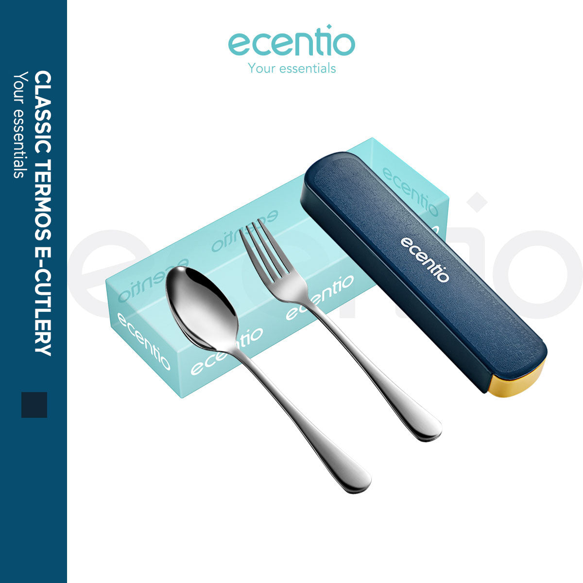 ecentio Alat makan/sendok stainless steel+garpu set/tahan lama - ecentio