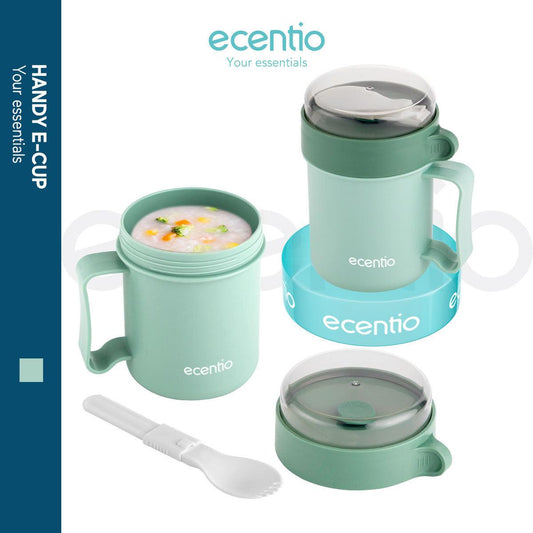 ecentio cangkir sup anti bocor portable free sendok 500ML - ecentio