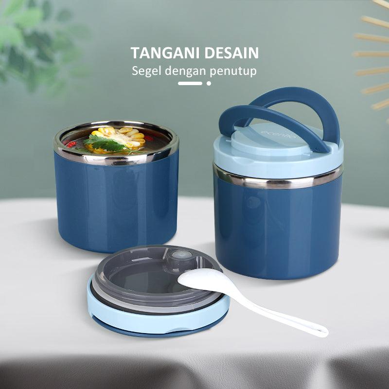 ecentio portabel cangkir sup stainless steel lunchbox 630ML