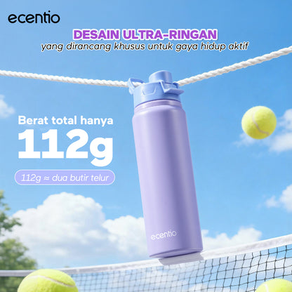 [Soft Cloud Series] ecentio tumbler Stainless protable 750ml/550ml outdoor sport lari Portable Tetap dingin selama 24 JAM Thermos Botol minum besar