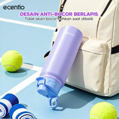 [Soft Cloud Series] ecentio tumbler Stainless protable 750ml/550ml outdoor sport lari Portable Tetap dingin selama 24 JAM Thermos Botol minum besar