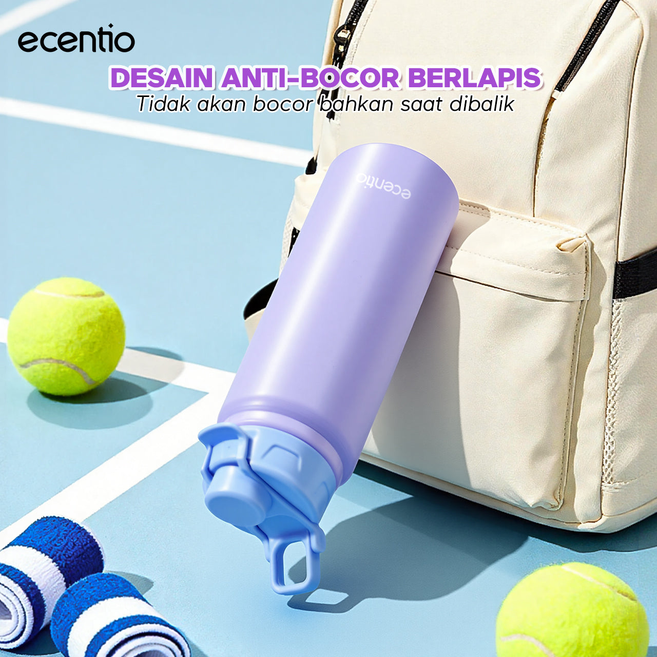 【ecentio Purple Aesthetic Bekal Set】ecentio Kotak Bekal 4 Grid Stainless Steel 304 1000ml Bento Box Kapasitas Besar Kedap & Anti Bocor Kotak Makan Khusus untuk Kerja & Sekolah Dilengkapi garpu & sendok