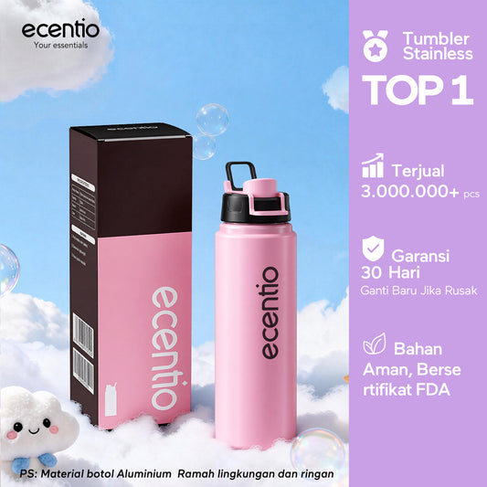 ecentio Botol Minum Aluminium Aesthetic Pink Ungu Super Ringan 112g 750ml Mudah Dibawa Travelling Viral Tutup Tidak Mudah Hilang Untuk Semua Acara