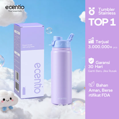 ecentio Paket Hemat Dapur & Minum｜Toples Kaca 6pcs + Botol Minum Aluminium 750ml + Label Morandi