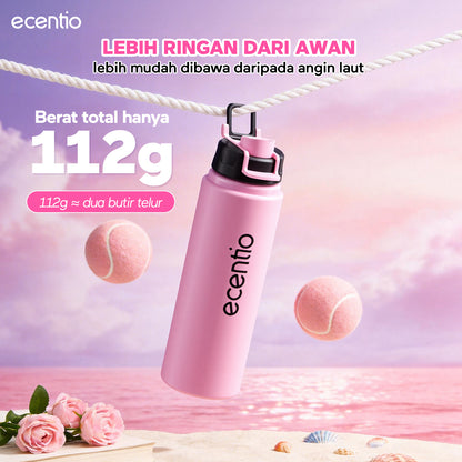 ecentio Botol Minum Aluminium Aesthetic Pink Ungu Super Ringan 112g 750ml Mudah Dibawa Travelling Viral Tutup Tidak Mudah Hilang Untuk Semua Acara