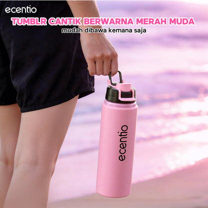 ecentio Botol Minum Aluminium Aesthetic Pink Ungu Super Ringan 112g 750ml Mudah Dibawa Travelling Viral Tutup Tidak Mudah Hilang Untuk Semua Acara