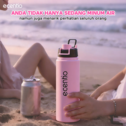 ecentio Botol Minum Aluminium Aesthetic Pink Ungu Super Ringan 112g 750ml Mudah Dibawa Travelling Viral Tutup Tidak Mudah Hilang Untuk Semua Acara