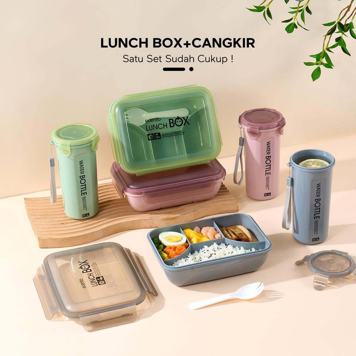 ecentio lunch box Kotak Bekal Makan cangkir Set 2pcs 1000ml+500ml - ecentio