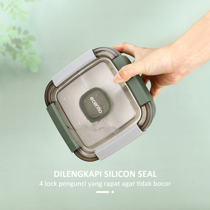 ecentio【BUY 1 GET 2】lunch box Kotak Bekal Makan 2 tingkat free kotak saus 1100ML 2PCS