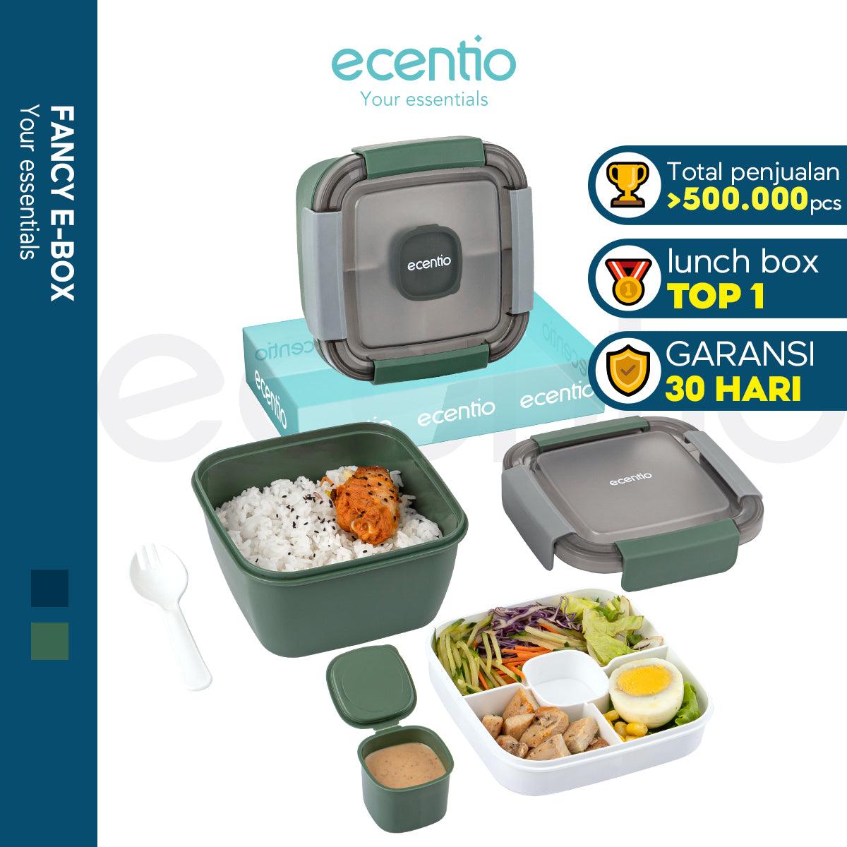 ecentio lunch box katak makan 2 tingkat free kotak saus 1100ML BPA Free - ecentio